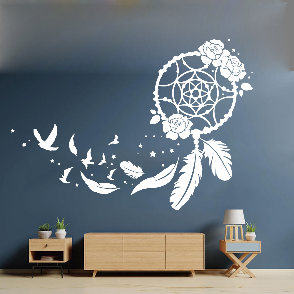 Baby Nursery Quotes - Large Boho Dream Catcher Rose Fly