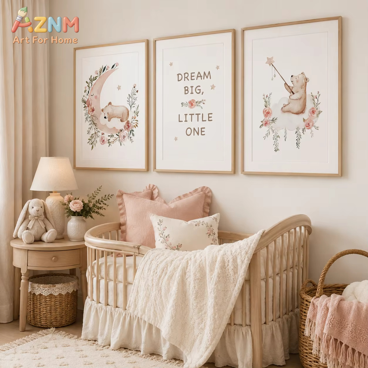 Baby Nursery Quotes - AZNM Nursery Flower Wall Art, Cute