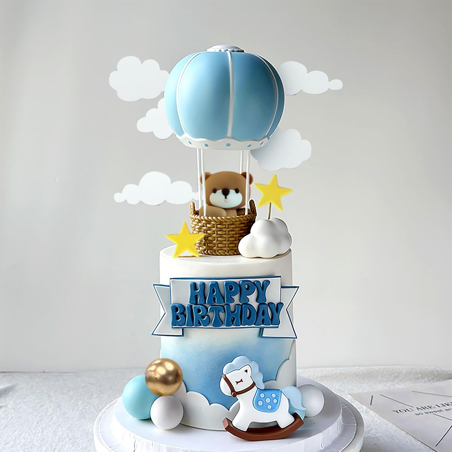LaVenty Blue Pink Bear Cake De - огляд і ціна Baby Nursery Hot Air Balloon
