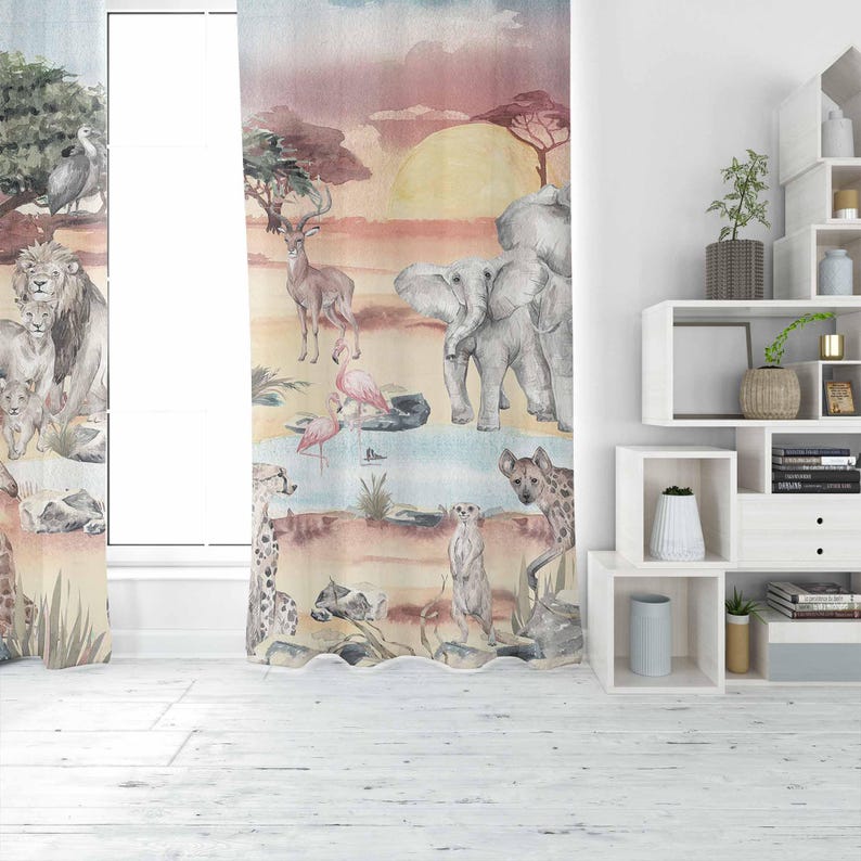 Safari Animals Curtain Kids Be - огляд і ціна Blackout Curtain Nursery
