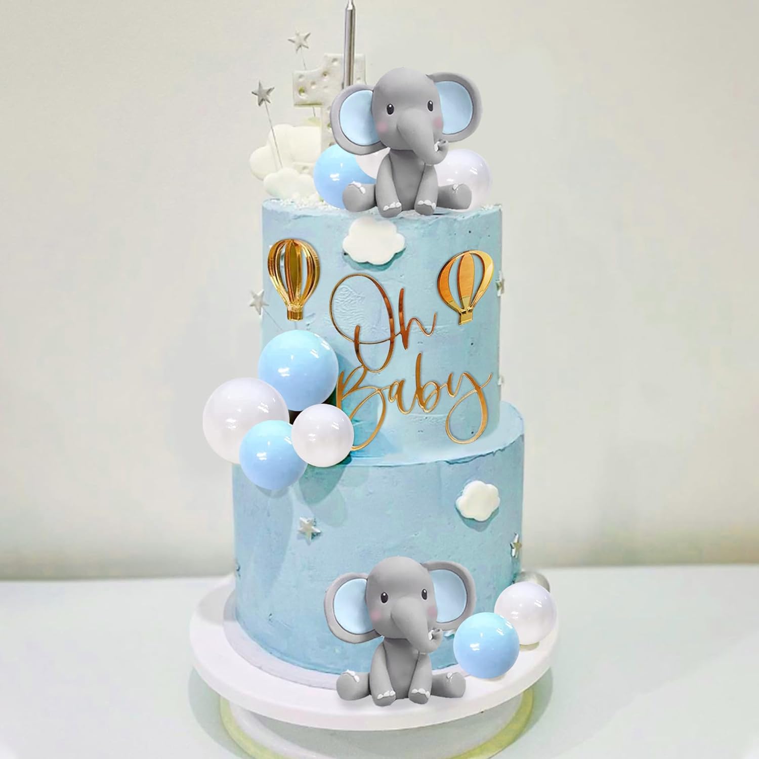Elephant Cake Decoration Baby  - огляд і ціна Baby Nursery Hot Air Balloon