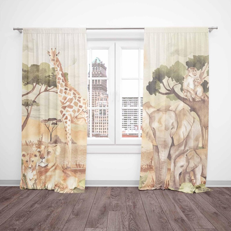 Mom and Baby Curtains Safari A - огляд і ціна Blackout Curtain Nursery