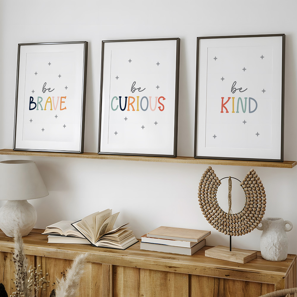 3pcs Be Brave And Kind Posters - огляд і ціна Baby Nursery Quotes