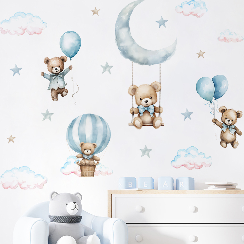 Watercolor Bear Hot Air Balloo - огляд і ціна Baby Nursery Hot Air Balloon