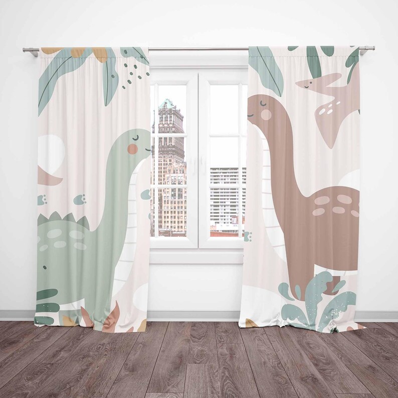 Dinosaur Nursery Curtains Dino - огляд і ціна Blackout Curtain Nursery