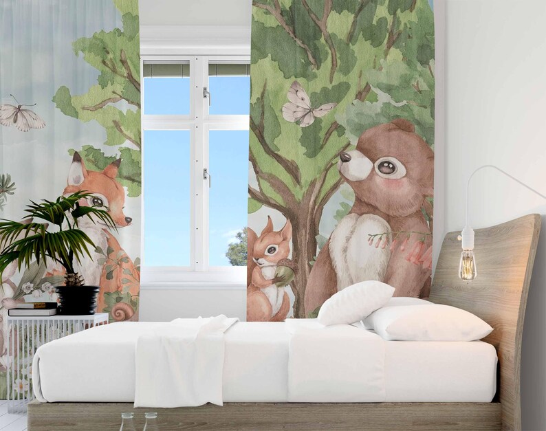 Forest Animals Curtains Kids B - огляд і ціна Blackout Curtain Nursery