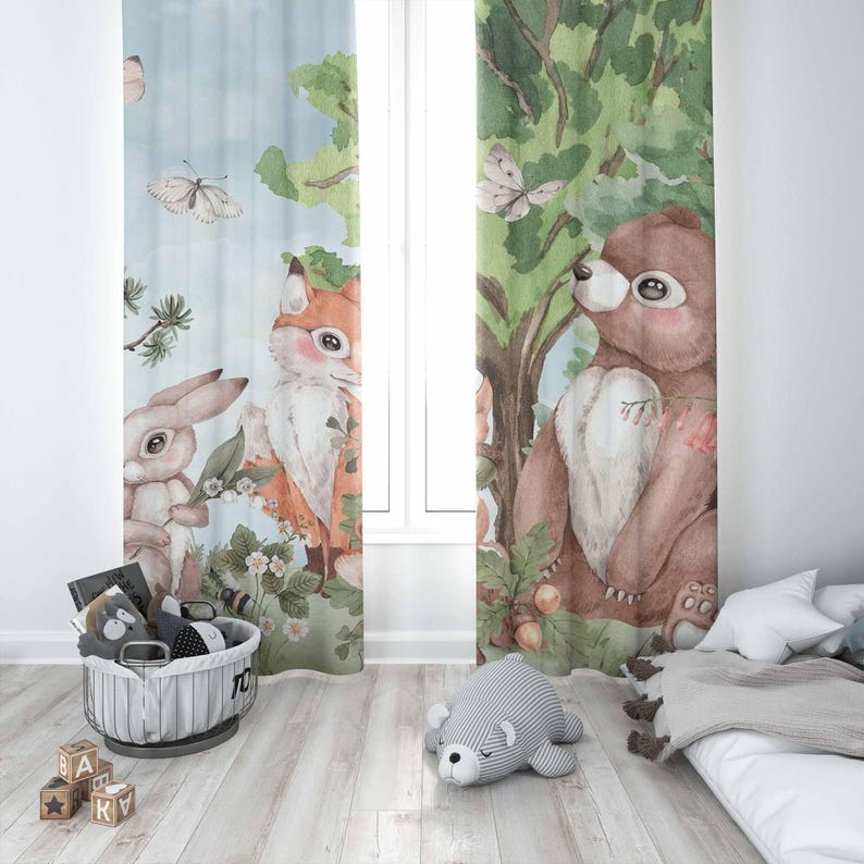 Forest Animals Curtains Kids B - огляд і ціна Blackout Curtain Nursery