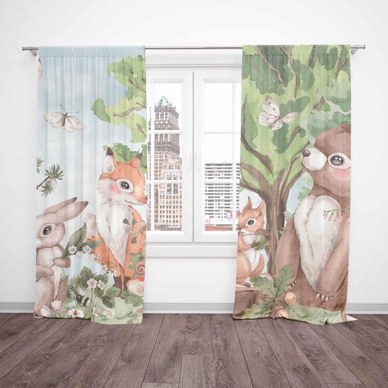 Forest Animals Curtains Kids B - огляд і ціна Blackout Curtain Nursery