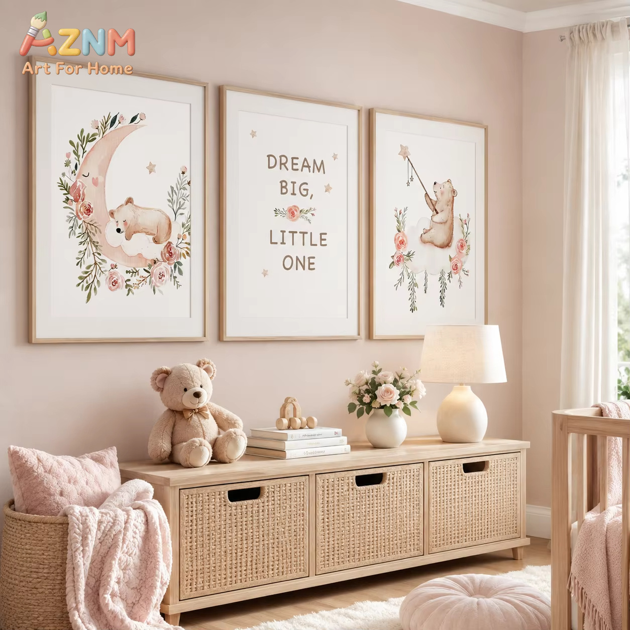 AZNM Nursery Flower Wall Art,  - огляд і ціна Baby Nursery Quotes