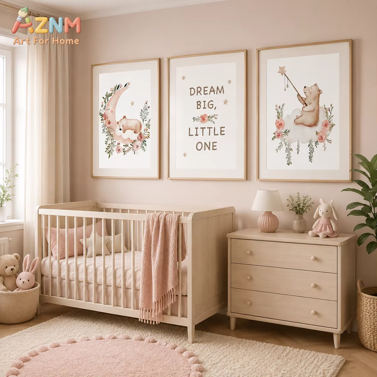 AZNM Nursery Flower Wall Art,  - огляд і ціна Baby Nursery Quotes