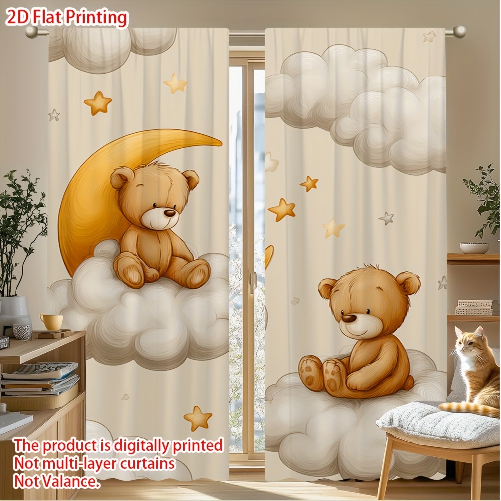 Cartoon Teddy Bear Curtain, Cu - огляд і ціна Blackout Curtain Nursery
