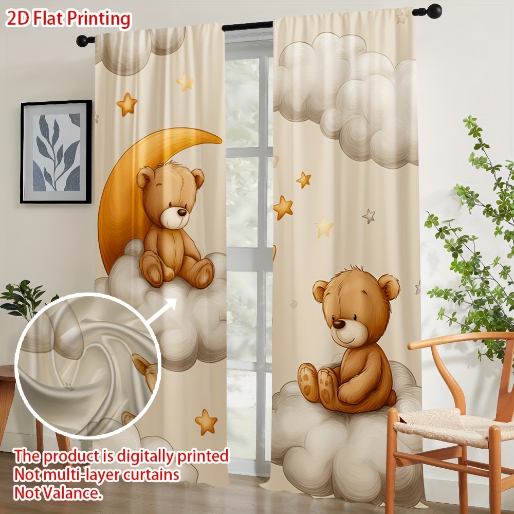 Cartoon Teddy Bear Curtain, Cu - огляд і ціна Blackout Curtain Nursery