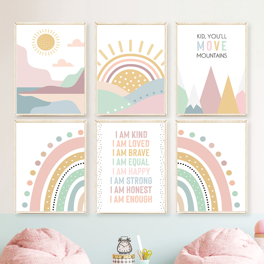 Pink Mountain Sun Rainbow Quot - огляд і ціна Baby Nursery Quotes