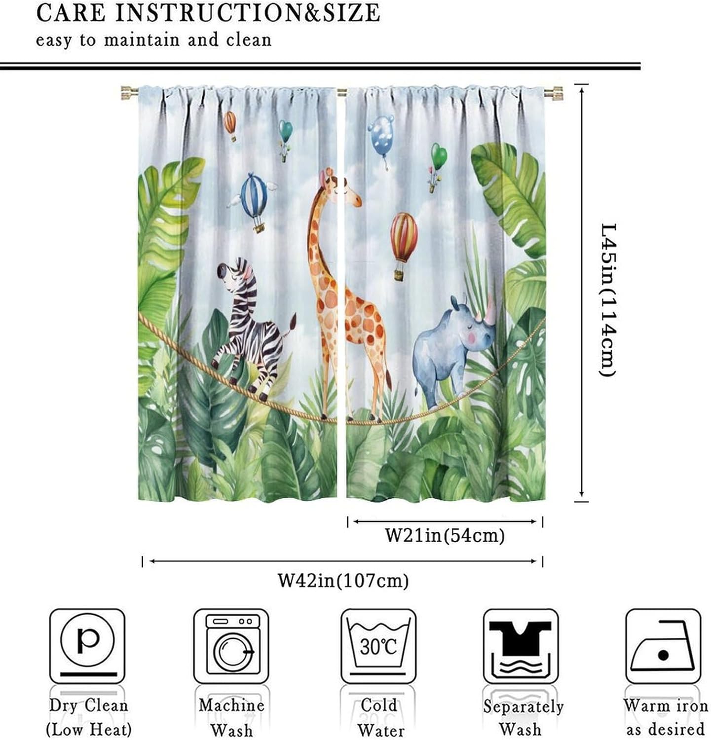Safari, Jungle, Animal Print B - огляд і ціна Blackout Curtain Nursery