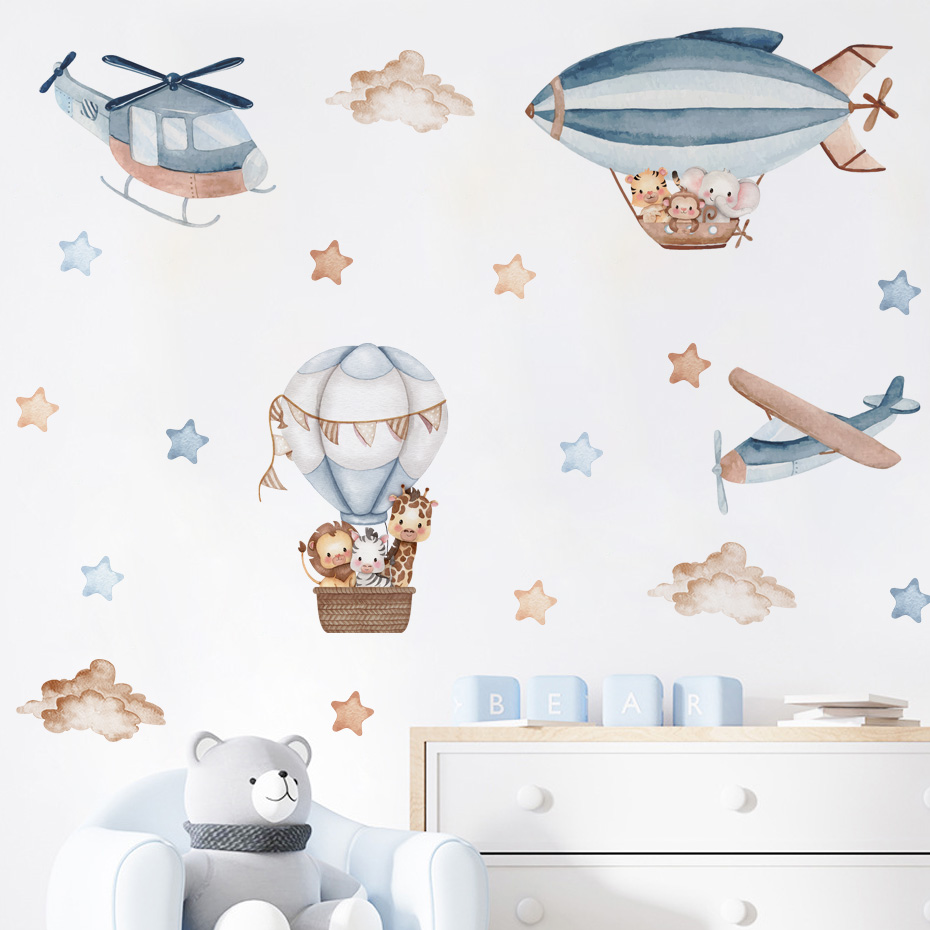 Watercolor Animals Hot Air Bal - огляд і ціна Baby Nursery Hot Air Balloon