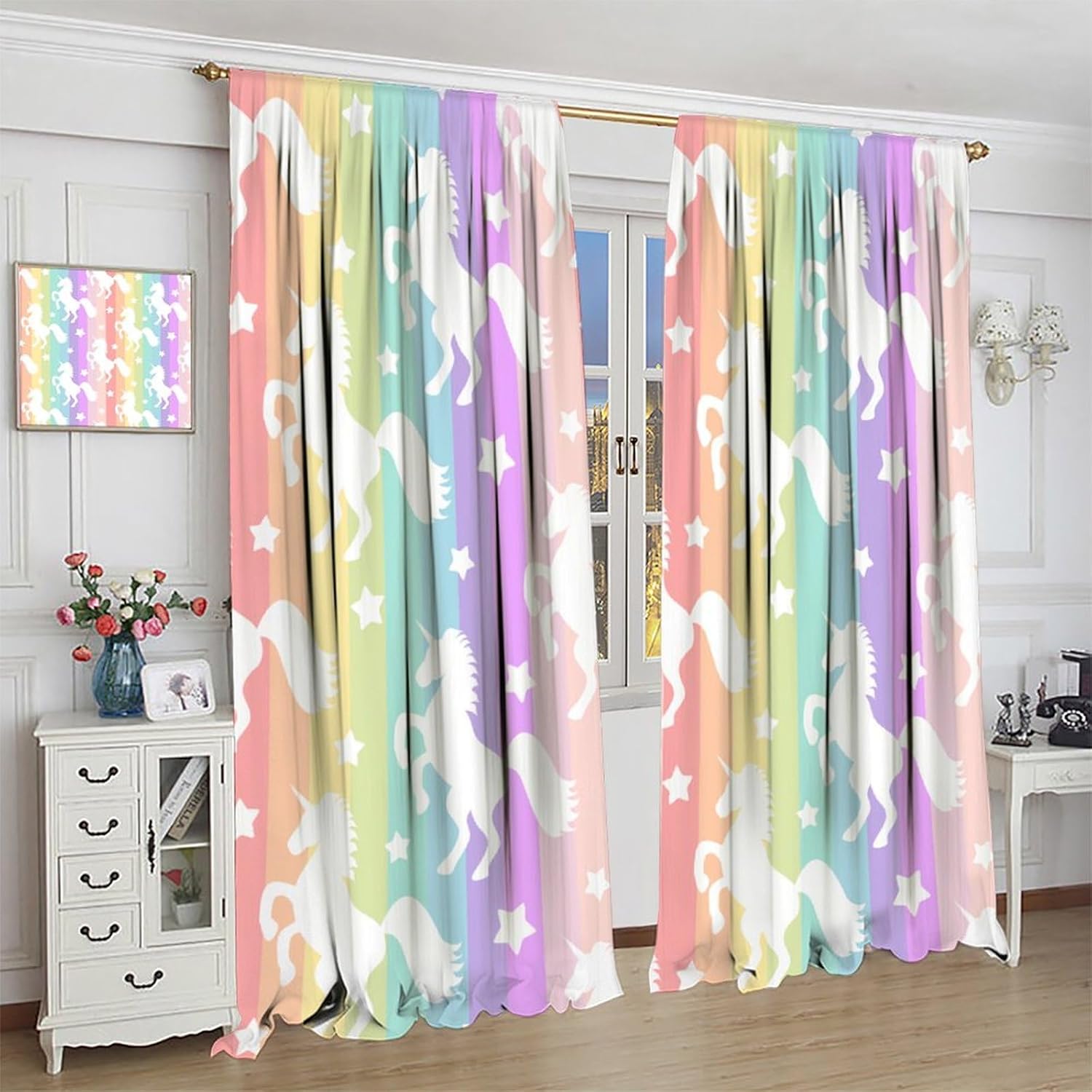 Rainbow Unicorn Blackout Curta - огляд і ціна Blackout Curtain Nursery