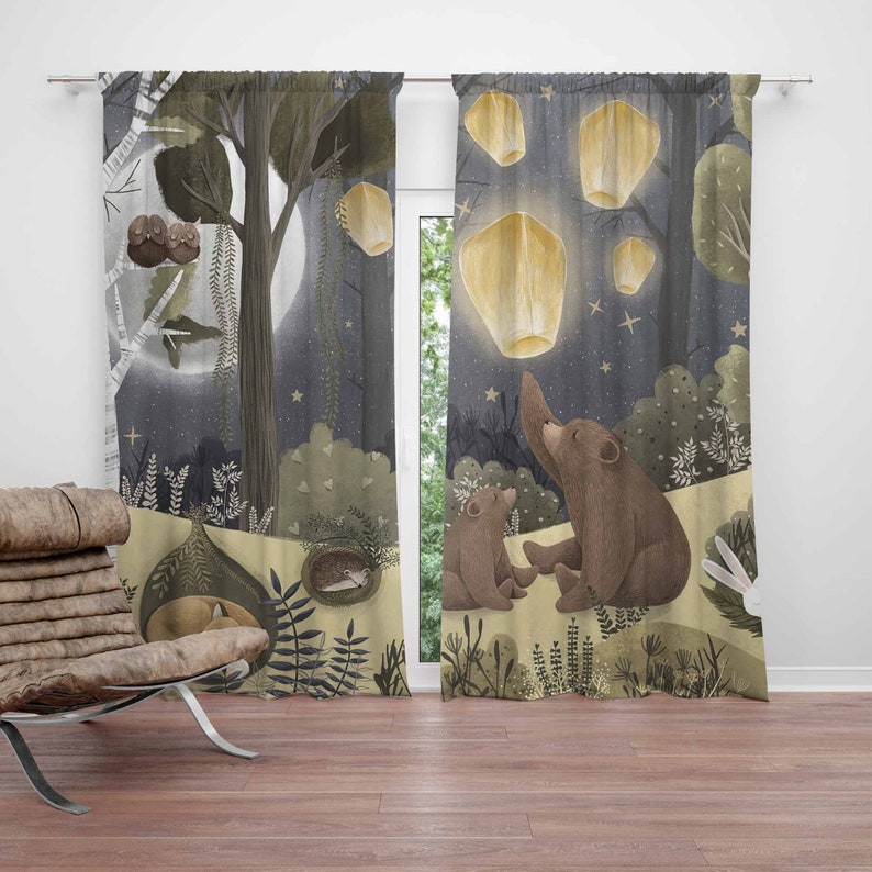 Woodland Nursery Curtains Anim - огляд і ціна Blackout Curtain Nursery