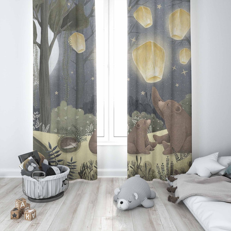 Woodland Nursery Curtains Anim - огляд і ціна Blackout Curtain Nursery