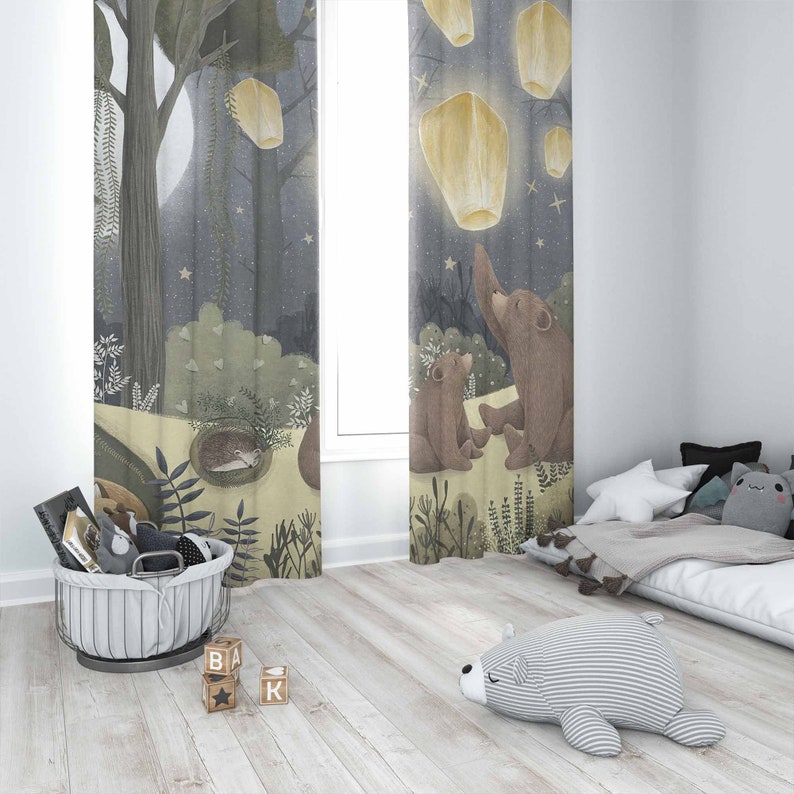 Woodland Nursery Curtains Anim - огляд і ціна Blackout Curtain Nursery