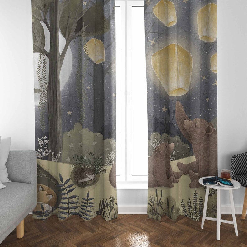 Woodland Nursery Curtains Anim - огляд і ціна Blackout Curtain Nursery