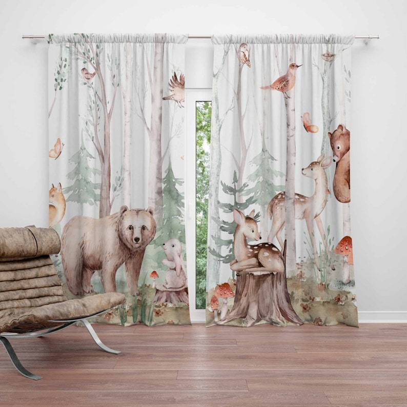 Forest Animals Curtains Kids N - огляд і ціна Blackout Curtain Nursery