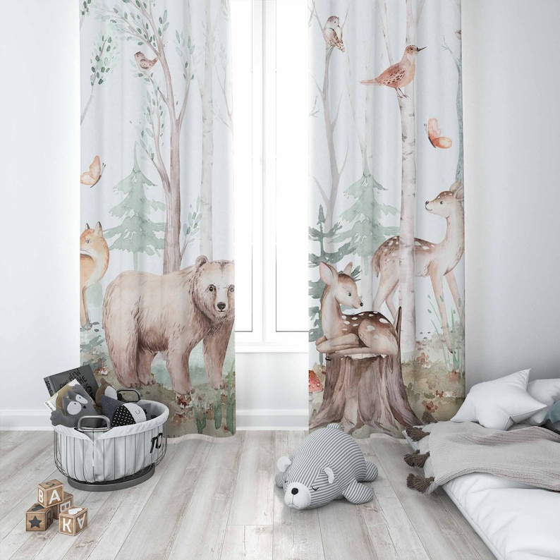 Forest Animals Curtains Kids N - огляд і ціна Blackout Curtain Nursery