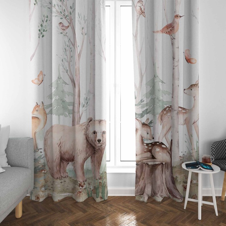 Forest Animals Curtains Kids N - огляд і ціна Blackout Curtain Nursery