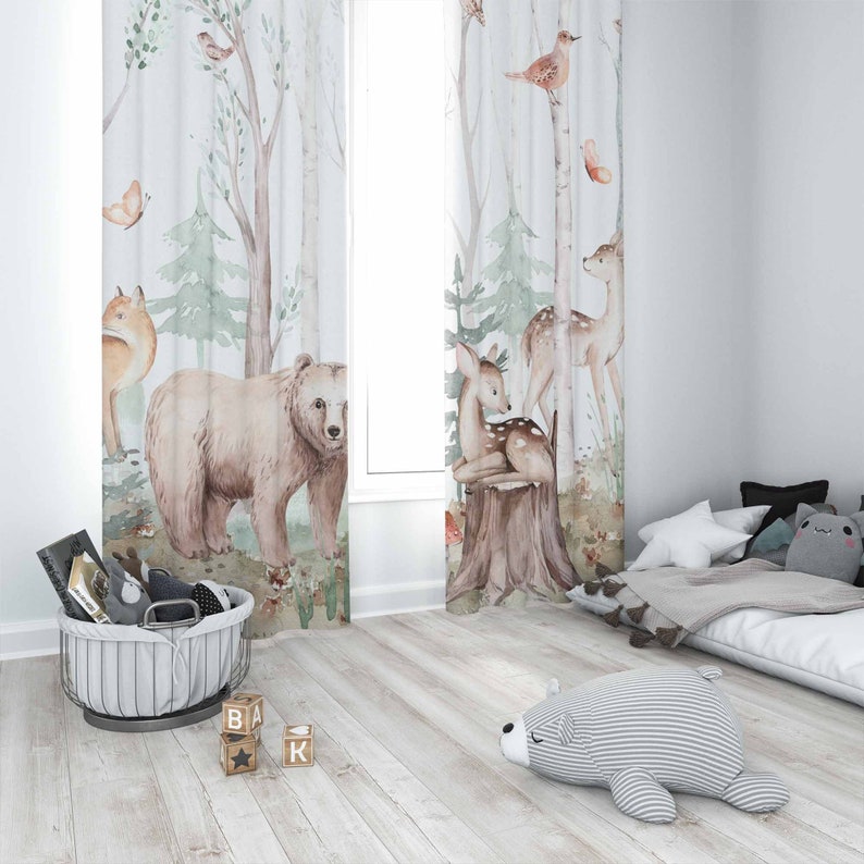 Forest Animals Curtains Kids N - огляд і ціна Blackout Curtain Nursery