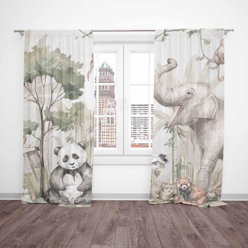 Safari Animals Curtains Kids B - огляд і ціна Blackout Curtain Nursery